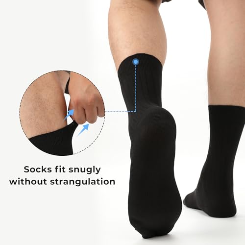 BAMBOO COOL Men's Crew Socks Bamboo Viscose Breathable Rib Dress Socks For Men, Casual Lightweight Comfort 6 Pack4