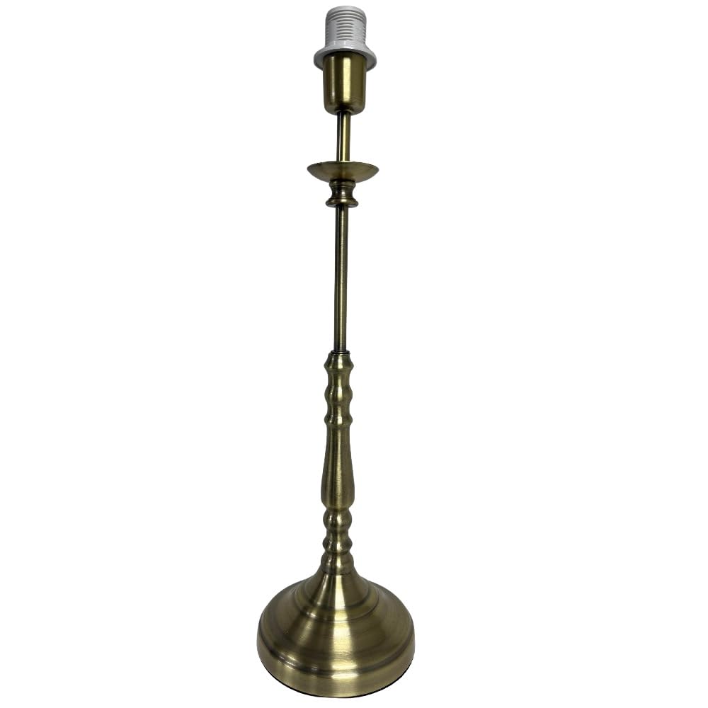 Britalia Candlestick Table Lamp Base, Antique Brass, Mild Steel, 460mm x Width: 120mm, Inline Switch