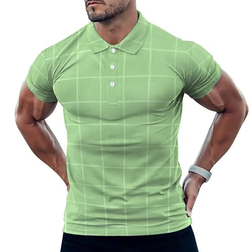 Polo de golf homme anti transpiration coupe sèche motif grille