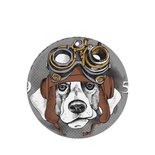 吊り下げ式車用芳香剤カード 2枚パック - 長持ちする吊り下げ式アロマセラピーカード (ラベンダーの香り) 車、自宅の寝室、ワードローブ、靴箱などに最適。ユニセックス (スチームパンクヘルメットをかぶった犬の肖像画のメガネ、パンクなクールな帽子)