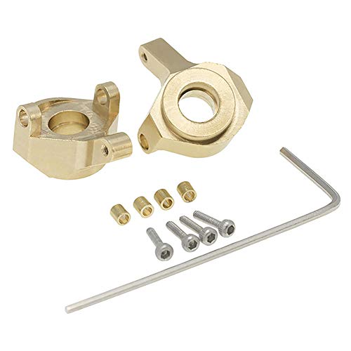 Brass Steering Knuckle, RCPLAGA 2PCS RC Brass Steering Knuckle Counterweight RC Wheel Knuckle for 1/24 RC Crawler Car Axial SCX24 AXI00002 AXI00001 AXI90081