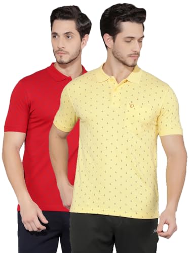 Image of Dollar Cotton Rich Fabric Printed Men's Polo T-Shirt | All-Over Prints | Embroidery Logo Branding on Pocket | Wide Array of Attractive Colours & Prints