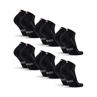 DANISH ENDURANCE Chaussettes de Sport Rembourrées, en Coton Bio, pour Hommes & Femmes, Unisexes, Lot de 3 ou 6 Noir 39-42