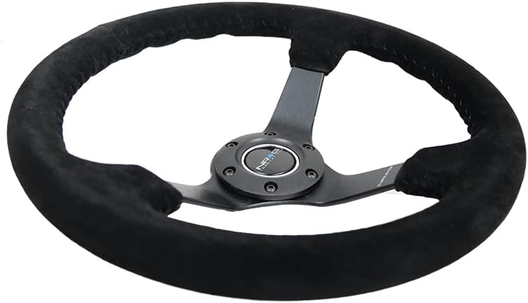 Miniatura 5 de NRG Innovations NRG-RST-036MB-S-BK - Volante reforzado de 3 pulgadas de profundidad, radio negro mate de 0.197 in, volante deportivo de 13.780 in,