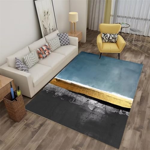 Tapis lavable en machine au design géométrique pour salon moderne - 2