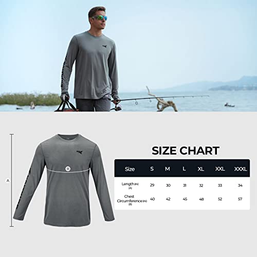 Kastking Upf 50 Fishing Shirts For Men, Long Sleeve Fishing Hiking Shirt, Breathable Moisture Wicking,L,Heather Gray #TOP5