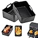 Produktbild Silikonform Heißluftfritteuse Airfryer Zubehör für Ninja Foodi Max Dual Zone 9.5L Zubehör Heißluftfritteuse Wiederverwendbar Heißluftfritteuse Backform, Schwarz 2 Stück
