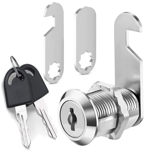 Litensh Cerradura de buzón de seguridad de 20 mm, cerradura de buzón de correo, cerradura de leva para cajón de gabinete, cerradura de puerta de caja de herramientas con llaves (1, 25 mm)