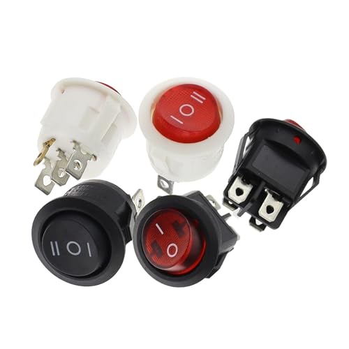 Interruptor redondo de 3 pines ON-OFF-ON de 20mm y 12V para tableros