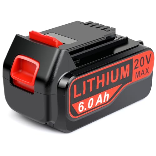 Djsanu 20V Max 6000mAh Replace High-Capacity Battery for Black and Decker 20V Lithium Battery, Compatible with Black & Decker 20 Volt LBXR20 LBXR2020 & Power Tools Weed Eater, Drill, Leaf Blower