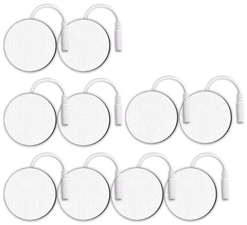 Image of AGAM Digital Therapy Machine Electrodes (Round Shape) - Strong Adhesive Gel, Universal Replacement Pads for Muscle Pain Relief, Reusable TENS Unit Electrode Pads (Pack-10)