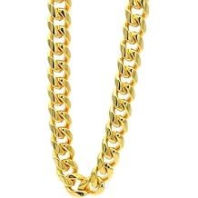 IFIX 16mm Thick Chunky Gold Cuban Chain 18K Gold Plated Heavy Big Cuban Link Chains 30 inches Long Hip Hop Necklace Jewlery Rapper Gold Chain So Gangsta and Tarnish-resistant Classic 80s 90s 00s Chunky Gold Chain Perfect for Costume Themed Parties and Daily Wear