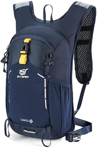 SKYSPER Wanderrucksack 15L Rucksack Herren Klein Tagesrucksack | Leichter Trekkingrucksack für Wandern Tagesausflüge Reisen Blau