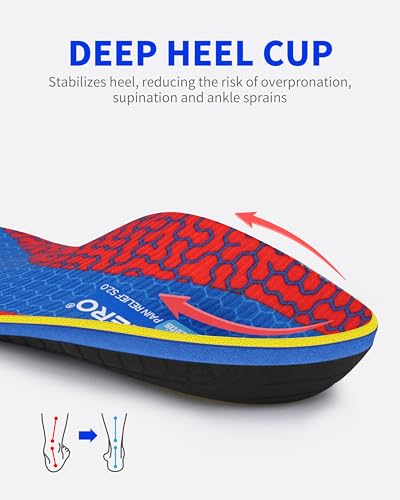 Image of WalkHero High Arch Support Inserts, Plantar Fasciitis Insoles Pain Relief