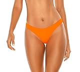 RELLECIGA Damen Bademode Bikinihose Unterteil Brazilian Cut Bottom Neon Orange M