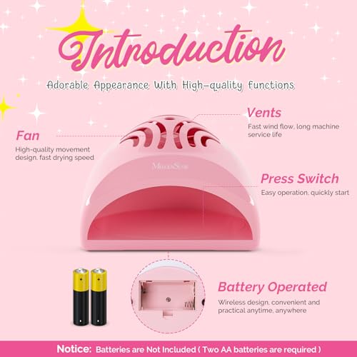 Image of MelodySusie Portable Kids Nail Dryer for Water Based Regular Nail Polish