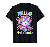 Photo Gallery hello 1st grade back to school, insegnante di unicorno per bambine e bambine maglietta Photo Gallery hello 1st grade back to school, insegnante di unicorno per bambine e bambine maglietta