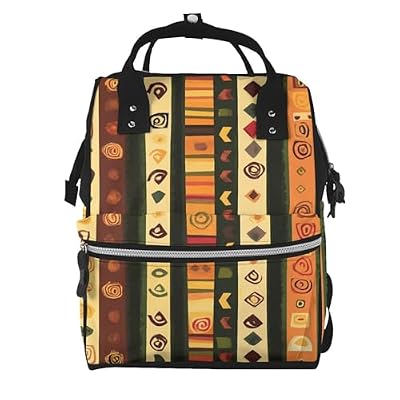 ZYQCCJ African Pattern Design Large Capacity Waterproof Mummy Backpack Diaper Bag Backpack With Multiple Pockets For Travel