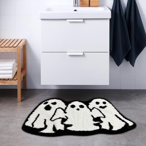Casasphere Geister-Badezimmerteppich, Halloween-Badematte, rutschfester Badteppich, maschinenwaschbar, Gothic-Teppich, 78,9 x 50,8 cm… – Ansicht 6