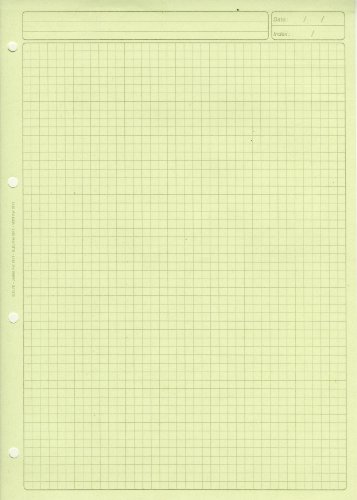 Bloc audit perforé A4 Elvé quadrillé 5x5 de 80 pages vert pour comptabilité