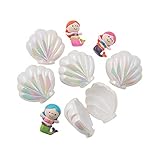 Fun Express Iridescent Sea Shell, Mermaid Filled Easter Eggs - Hunt Party Supplies - 12 Pieces