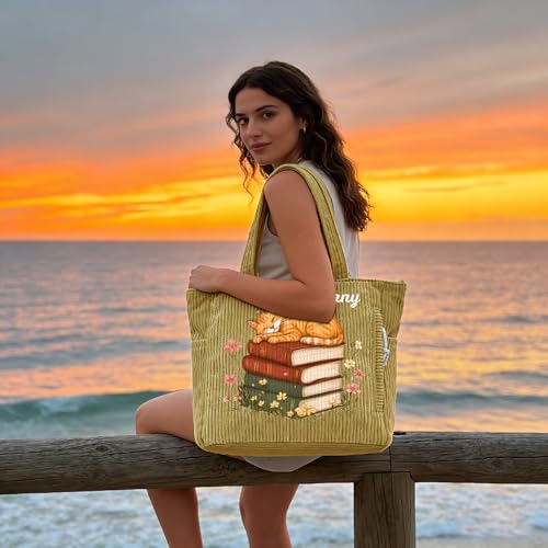 Bolso tote de felpa para mujer, personalizable con nombre, grande, con cremallera, para trabajo, viaje y compras, ideal como regalo para el Día de la Madre, graduación o cumpleaños miniatura 3