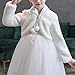 Libaobaoyo Girls Faux Fur Winter Warm Shrug Jacket Bolero Princess Party Wedding Dress Wrap Cape Coat White