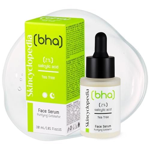 Suero de ácido salicílico al 2% con aceite de árbol de té, niacinamida y zinc - Tratamiento para el acné, puntos negros y minimizador de poros para pieles grasas y mixtas - BHA