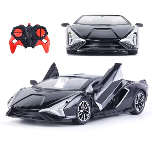 Image of Popsugar Door Opening Remote Control Car|Rechargeable 1200mAh Lithium Battery|C-Type Charging|75-Min Runtime|2.4G Long Range Remote (100+ ft)|HighSpeed RC Car|Gift for Kids|Made in India (Black)
