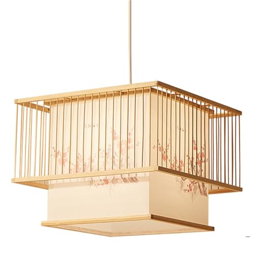 Plafonnier simple pour cuisine et îlot de salon en bambou style bohème