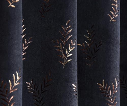 Image of Curtains 9 Feet Long for Living Room - Long Door 9ft Curtains Set 1 Pcs Panel, Velvet Blackout & Stylish Parda for Home Decor & Office Room Darkening | Blue Colour 9 feet (48 x 108 Inch) - 1 Pcs