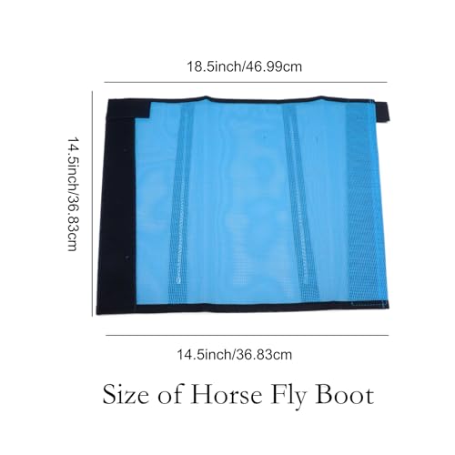 Image of 4 Pack Mesh Fly Boots for Horse - Blue - All Seasons - Solid - Drawstring Closure - Breathable - Protects from Flies - Set of 4
