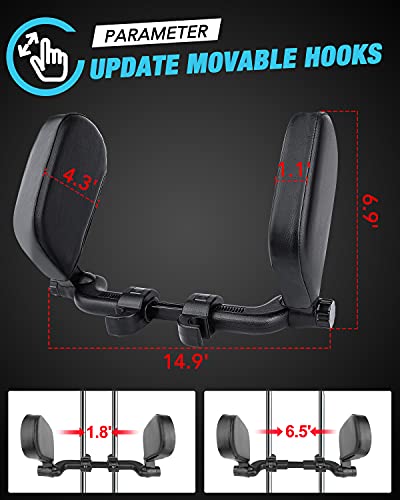 JZCreater Travesseiro de encosto de cabeça de carro, encosto de cabeça ajustável de 360° para assent
