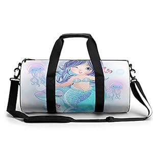 Sport Duffel Bag Mermaid Jellyfish Dolphin Travel Duffel Bag Met Schoenen Compartiment