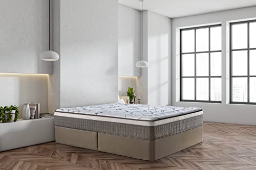 SOFAHAUS - Colchón Viscoelástico 180x190 cm Sena - Altura +/- 27 cm - ViscoSoft de Gran Adaptabilidad - Firmeza Media/Alta - Tejido 3D Termofles y Platabanda de Microfibra 100% Transpirables