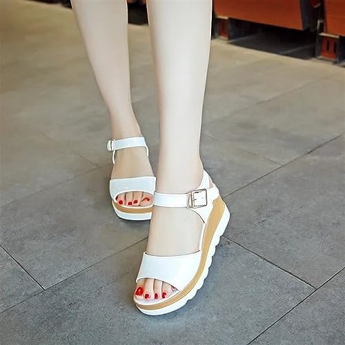 Womens Open Toe Wedge Sandals Fashions Adjustable Ankle Buckle Sport Sandal Bohemian Summer Slip-On Light Driving Walking Beach Shoe2