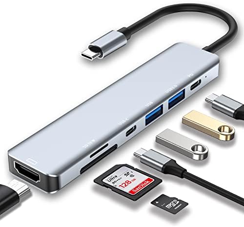 USB C Hub Multiport Adapter, 5 in 1 USB C Docking Station with 4K HDMI, RJ45 Ethernet, USB3.0, 100W PD, Compatible with MacBook Pro / Air, IPad Pro, IPad Mini 6, Surface Pro and More Type C Devices