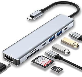 USB C Hub Multiport Adapter, 5 in 1 USB C Docking Station with 4K HDMI, RJ45 Ethernet, USB3.0, 100W PD, Compatible with MacBook Pro / Air, IPad Pro, IPad Mini 6, Surface Pro and More Type C Devices