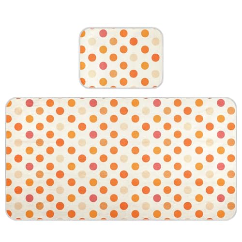Polka Dot Tangerine Orange Cream Cooling Baby Mattress 28