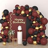 Facile à assembler : nous vous fournissons une bande d'arche de 4,9 m et de la colle pour ballons qui vous aident à fabriquer une guirlande de ballons bordeaux noir et or plus facilement. Tirez les nœuds du ballon dans les trous de la bande de ballon, la colle maintient fermement les ballons rouge vin de petite taille sur le trou de la bande de ballon. Il est recommandé de les gonfler avec une pompe à ballon électrique, ce qui vous permet d'économiser beaucoup de temps pour profiter de la fête riche.