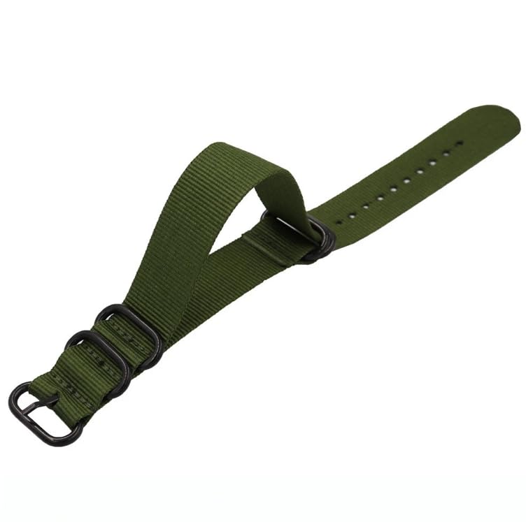 Image of Lineon 20mm & 22mm Black Buckle Nylon Vintage Style NATO Watch Strap ONE WAY NATO Nylon STRAP Imported Quality With Pins and Pin Remover Tool (Include)