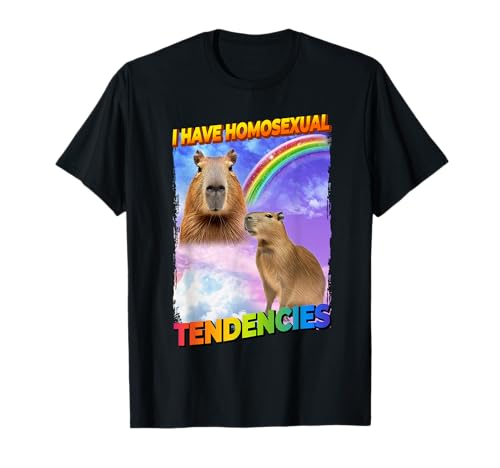 I Have Homosexual Tendencies Capybara Cultura Dei Memi Maglietta