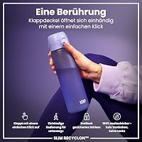 ion8 Trinkflasche, 500 ml, Auslaufsicher, Einhandöffnung, Sichere Verriegelung, Spülmaschinenfest, BPA-frei, Tragegriff, Klappdeckel, Leicht zu Reinigen, Klimaneutral, Lila – Ansicht 3