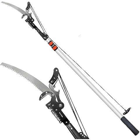 Mesoga 5-13FT Tree Trimmer Telescopic, Pole Saw & Pruner for Trimming, Pruning Saw Extendable, Long Handle Clippers Branch Cutter, Loppers, Fruit Picker Cover