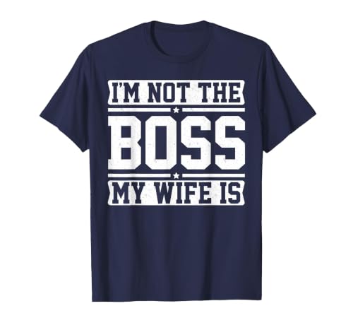 I'm Not The Boss My Wife is Funny Husband Couples Matching T-Shirt, Men, Navy Blue, 3X-Large