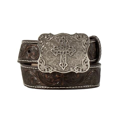 Nocona Girl's Scrolling Cross Leather Belt