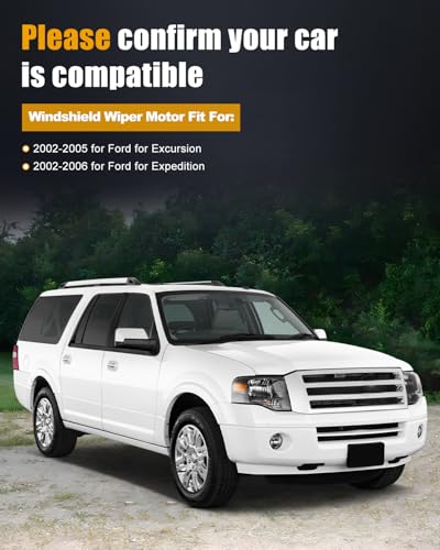 Image of ROADFAR Front Windshield Wiper Motor Fit for Ford for Expedition 2002-2006 | Fit For Ford For Explorer 2002-2007|For Lincoln For Mark LT 2006 2007|For Mercury|Replace 2L1Z17508AA|2L1Z17508AB|12 Pins