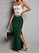 AirZeal Women's Maxi Skirt Ruched Side Slit Thigh Elegant Bodycon Pencil Skirts Green X-Large