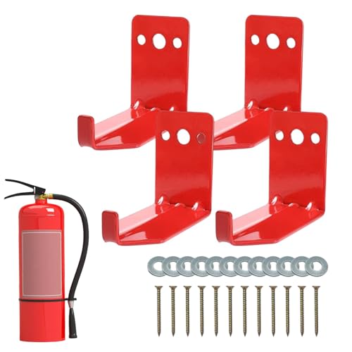 Support mural pour extincteur - 4 crochets robustes - Avec vis - Pour la maison, la voiture, le camion