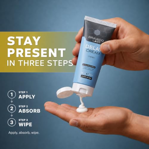 Image of Bravado Labs Delay Cream for Men Benzocaine Topical to Stay Hard and Last Longer in Bed - Retardantes para Caballeros - Long Lasting Personal Gel